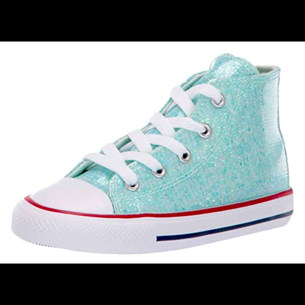 Converse green glitter shoe girls size 10 never been worn